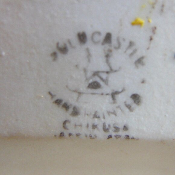 1920's Gold Castle Toothbrush Holder Yellow Lion/Dog, Chikusa Japan, Porcelain - Picture 12 of 12